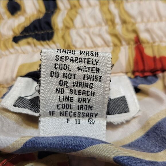 Marnie West Silk Vintage Boho Tribal Tropical Boho Patterned Shorts Women's - Picture 8 of 11